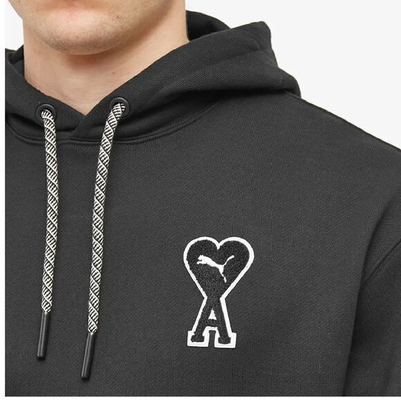 Limited Edition PUMA X AMI PARIS HOODY BLACK SIZE M - Picture 5 of 7